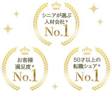 シニアの転職シェア３冠
